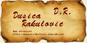 Dušica Rakulović vizit kartica